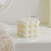 1pc 2 Inch Aromatherapy Bubble Cube Soy Wax Candle, Small Scented Candles for meditating and relaxing.