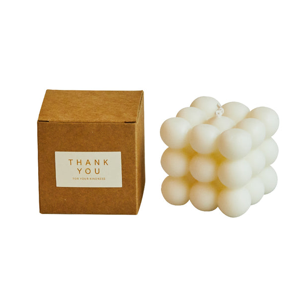 1pc 2 Inch Aromatherapy Bubble Cube Soy Wax Candle, Small Scented Candles for meditating and relaxing.