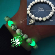 Luminous Glow In The Dark Natural Stone Yoga Healing Bracelet for Men and Women