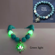 Luminous Glow In The Dark Natural Stone Yoga Healing Bracelet for Men and Women