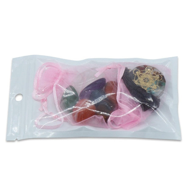 Orgone Pendant Kit w/ 7 Chakra Healing Crystals Stones