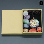 Orgone Pendant Kit w/ 7 Chakra Healing Crystals Stones