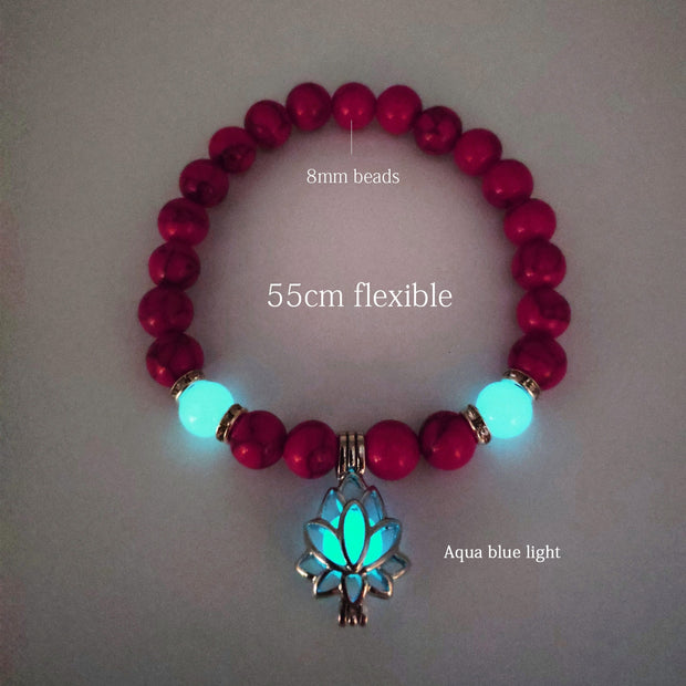 Luminous Glow In The Dark Natural Stone Yoga Healing Bracelet for Men and Women