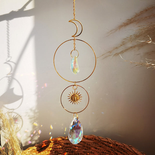 Moon Suncatcher Crystal Wind Chimes