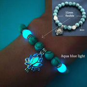 Luminous Glow In The Dark Natural Stone Yoga Healing Bracelet for Men and Women