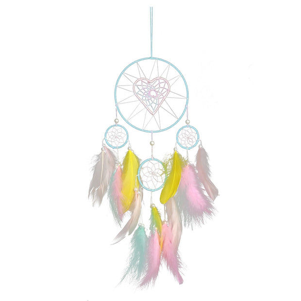 Feathered Lace Ribbon Heart Dream Catcher w/ or w/o lights