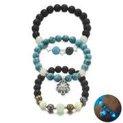 Luminous Glow In The Dark Natural Stone Yoga Healing Bracelet for Men and Women