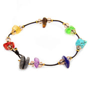 7 Chakra Reiki Meditation Beaded Women's Bracelets w/ Chain Link Lobster Clasp, and Healing Balance Natural Chip Stone